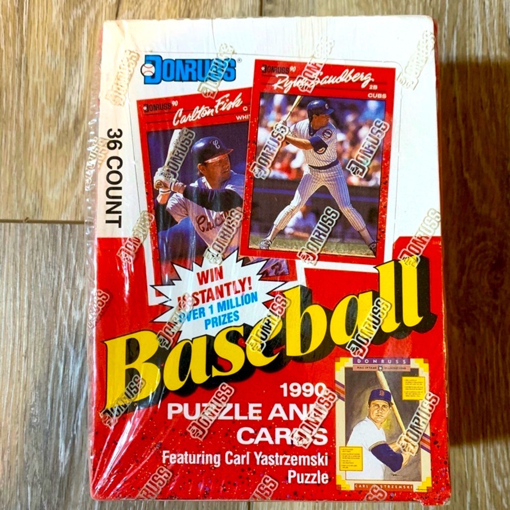 1990 Donruss Baseball Card Box & Puzzle FACTORY SEALED
